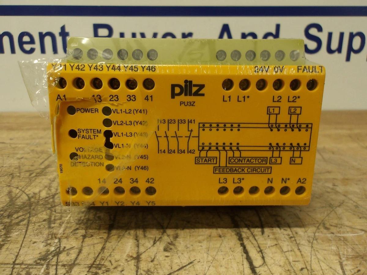 Used PILZ PU3Z RELAY MODULE 24 VDC, #430922G PARTS ONLY
