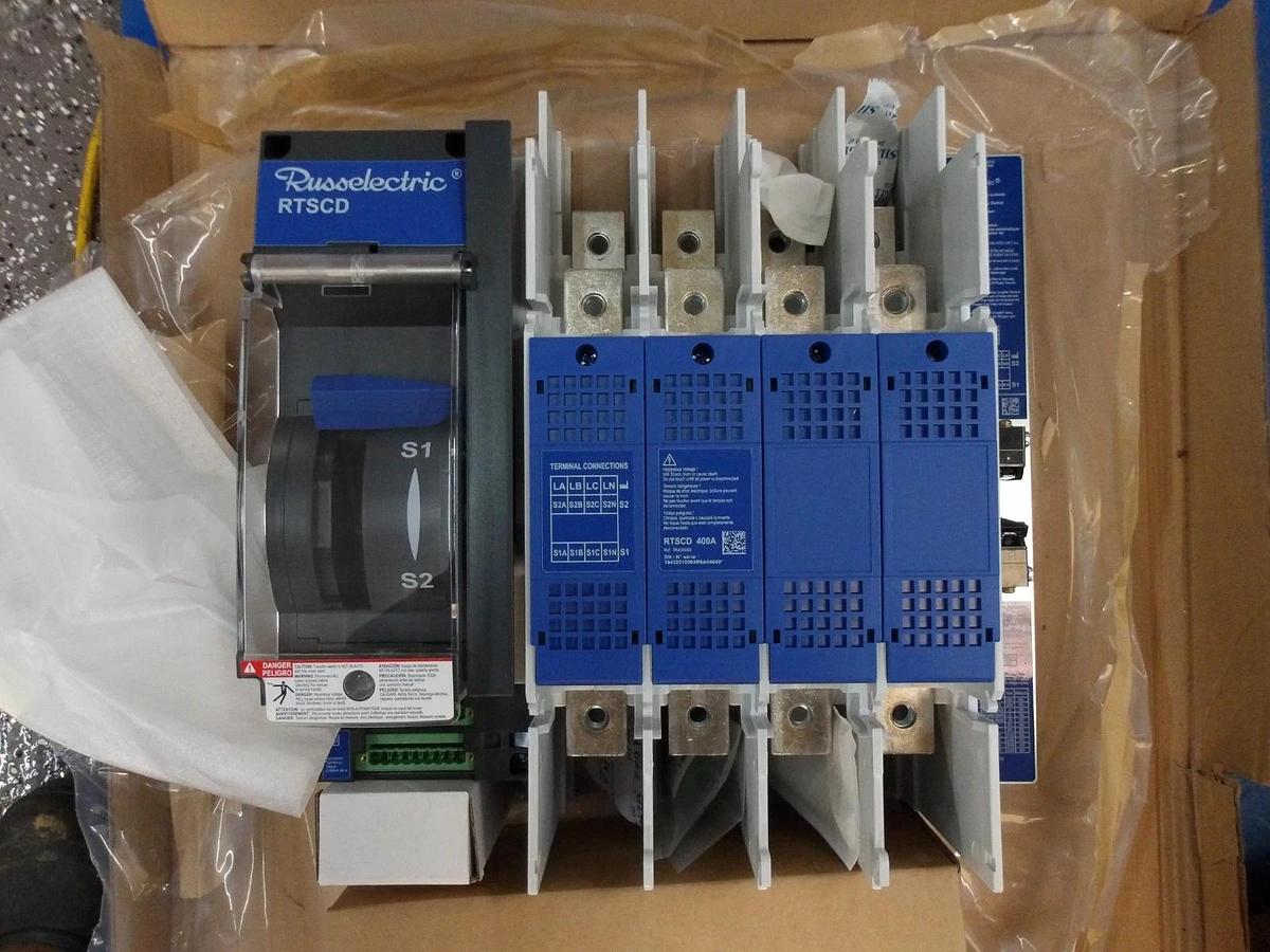 RUSSELECTRIC RTSCD TRANSFER SWITC R6A04040, 400 AMP, #1221015G NIB