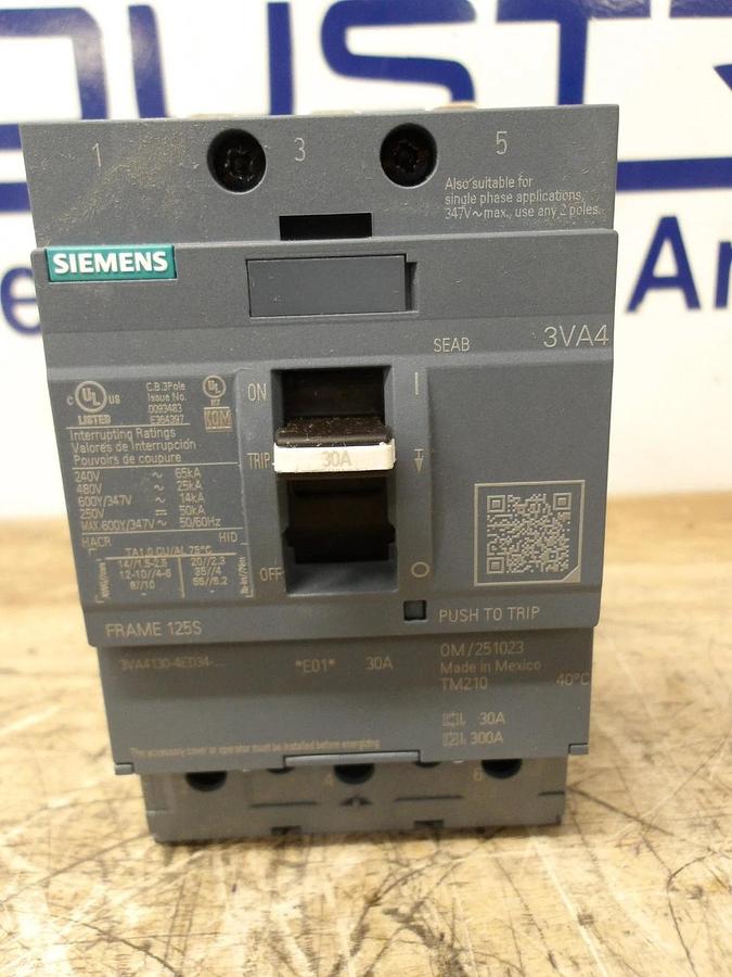 SIEMENS 30 AMP BREAKER 240-480-600 V, #630150G NIB