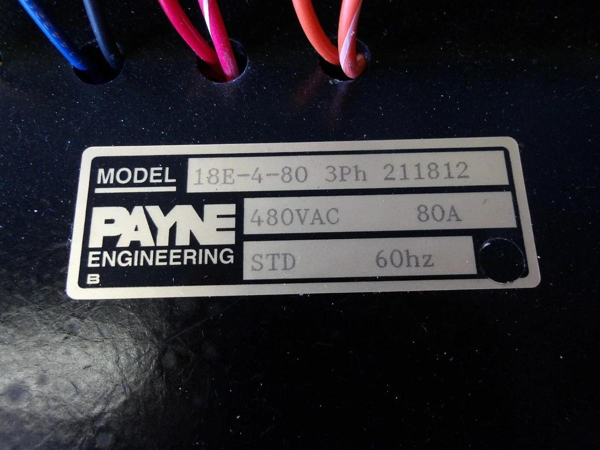Used PAYNE ENGINEERING 18E-4-80 SOLID STATE POWER CONTROL 80 AMP, #1071027G NEW