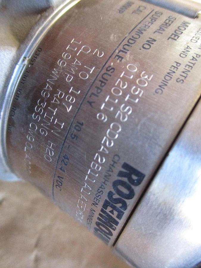 Used ROSEMOUNT 3051 PRESSURE TRANSMITTER, #971100J USED