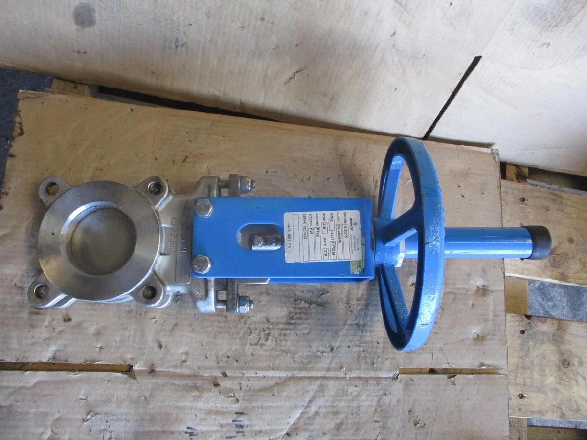 Used ORBINOX 3" STAINLESS KNIFE GATE VALVE 20-3636RI, #75855J USED