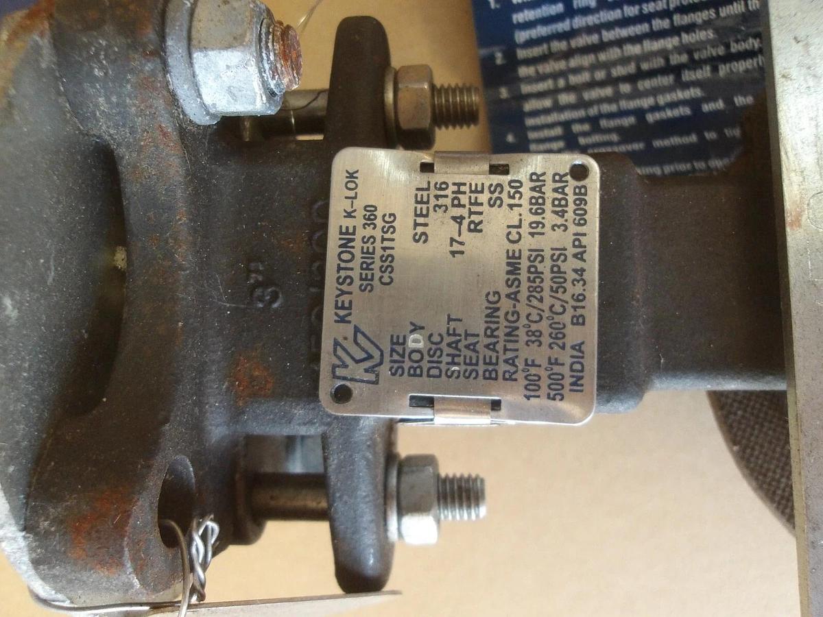 Used KEYSTONE 3" STEEL BUTTERFLY VALVE, #66145G NEW