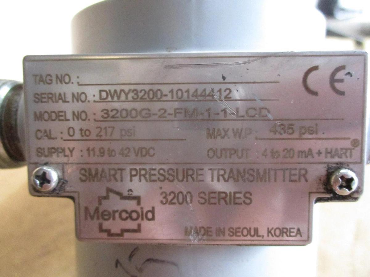 Used MERCOID 3200G SMART PRESSURE TRANSMITTER, #417136J USED