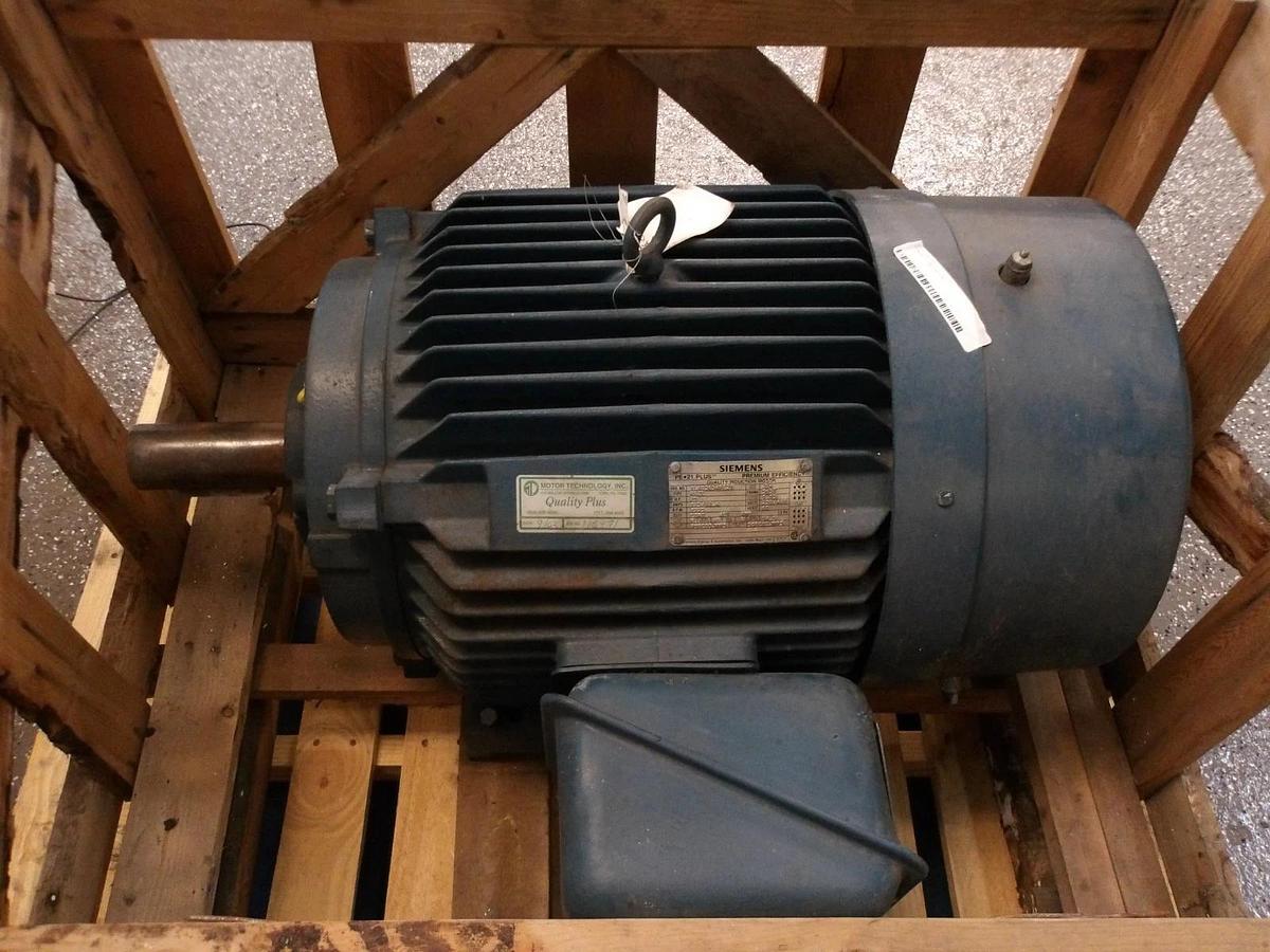 Used SIEMENS 75 HP MOTOR, 1775 RPM, FR 365T, 230/460 V, #410845G REMANUFACTURED