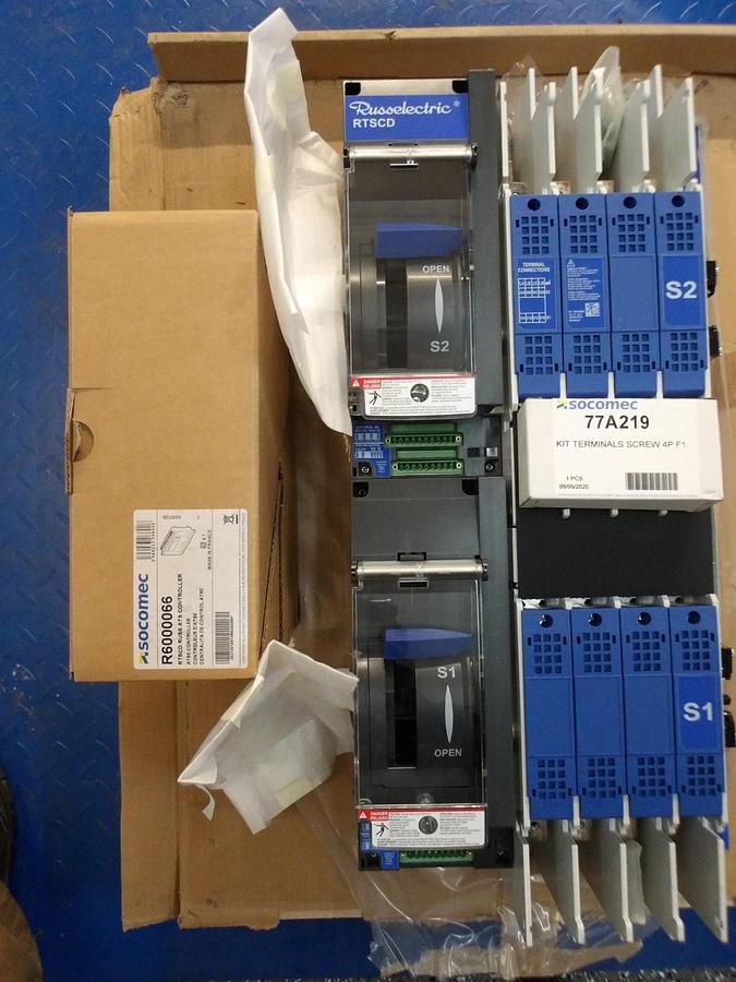 Used RUSSELECTRIC RTSCD AUTOMATIC TRANSFER SWITCH 200 AMP, #122116G NEW