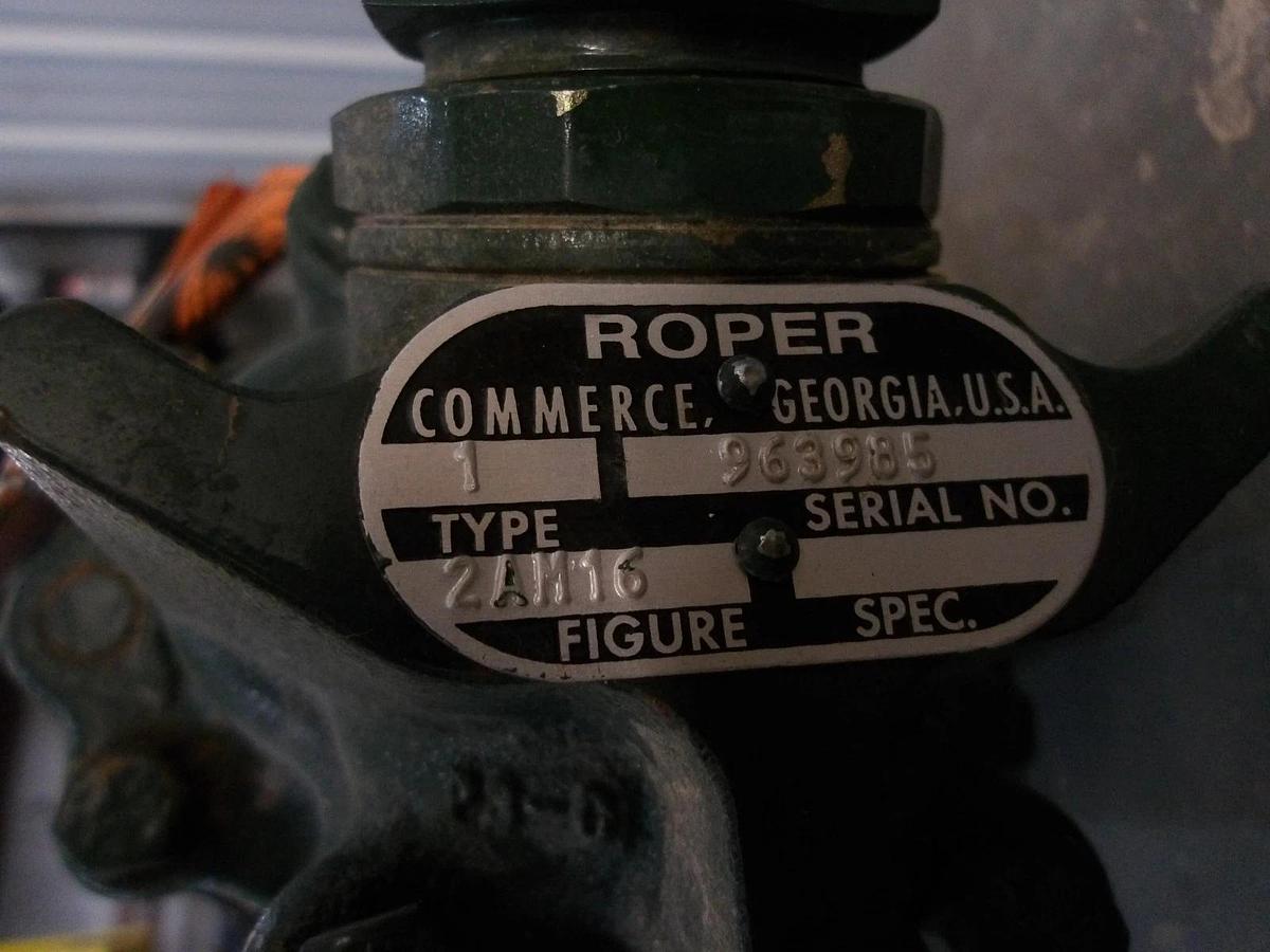 Used ROPER 1-1/2" PUMP W/ 5 HP MOTOR, 1-AM16, #11101125GJW NEW