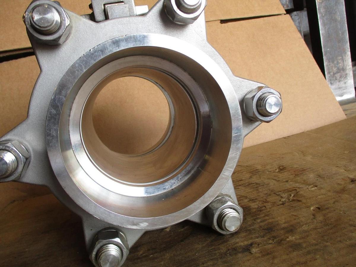 Used SVF 4" STAINLESS SOCKET WELD BALL VALVE, #717333J NEW