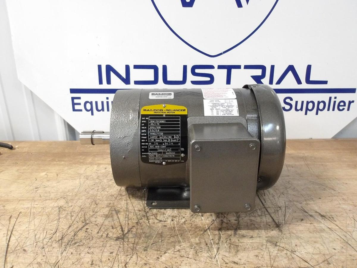 BALDOR RELIANCE .65/.75 HP MOTOR, 200-208 V, 1440-1725 RPM, 145TCZ FR, #69817G
