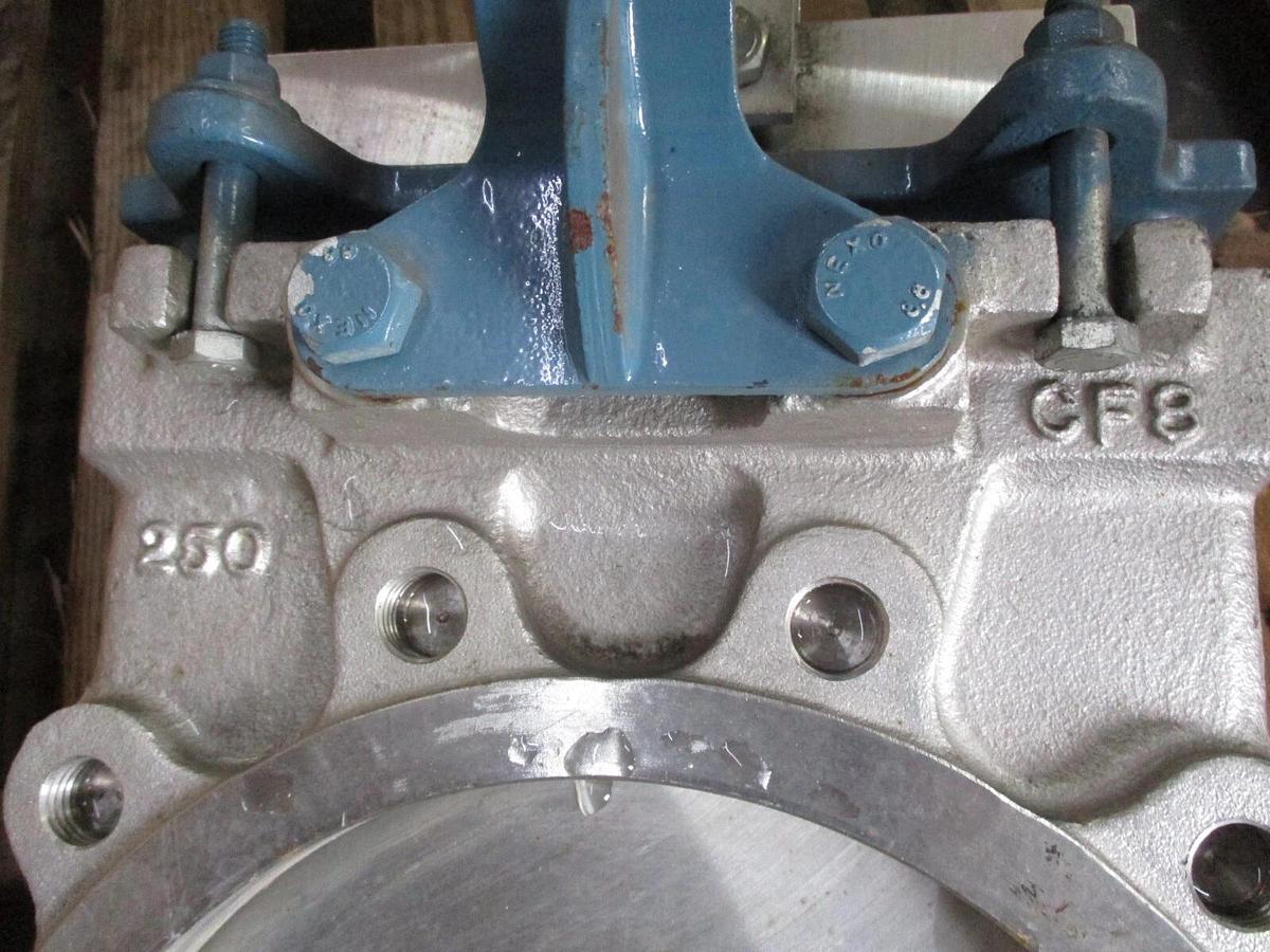Used SARTELL 10" STAINLESS KNIFE GATE VALVE, #931150J NEW