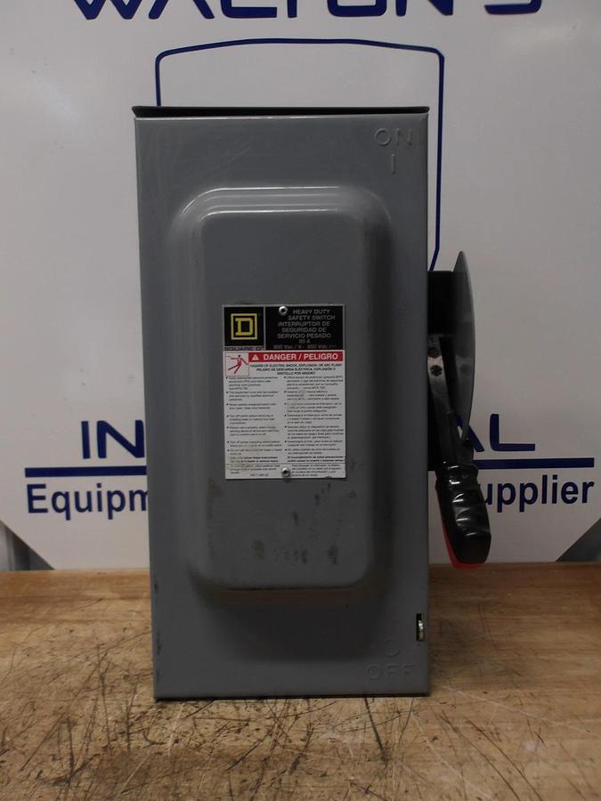 Used SQUARE D 60 A SAFETY SWITCH H362NRB, 600 V, #35154G NEW