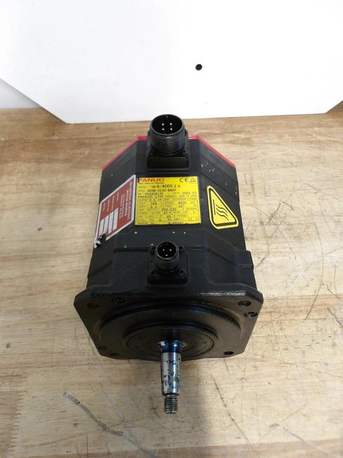 Used FANUC A06B-0235-B605 AC SERVO MOTOR, 4000 RPM, #6171016G REMANUFACTURED