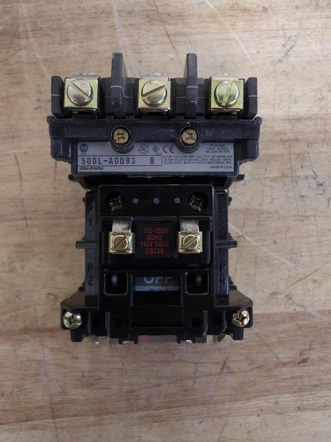 ALLEN BRADLEY 500L-A0D93 LIGHTING CONTACTOR AC, #520235GNIB