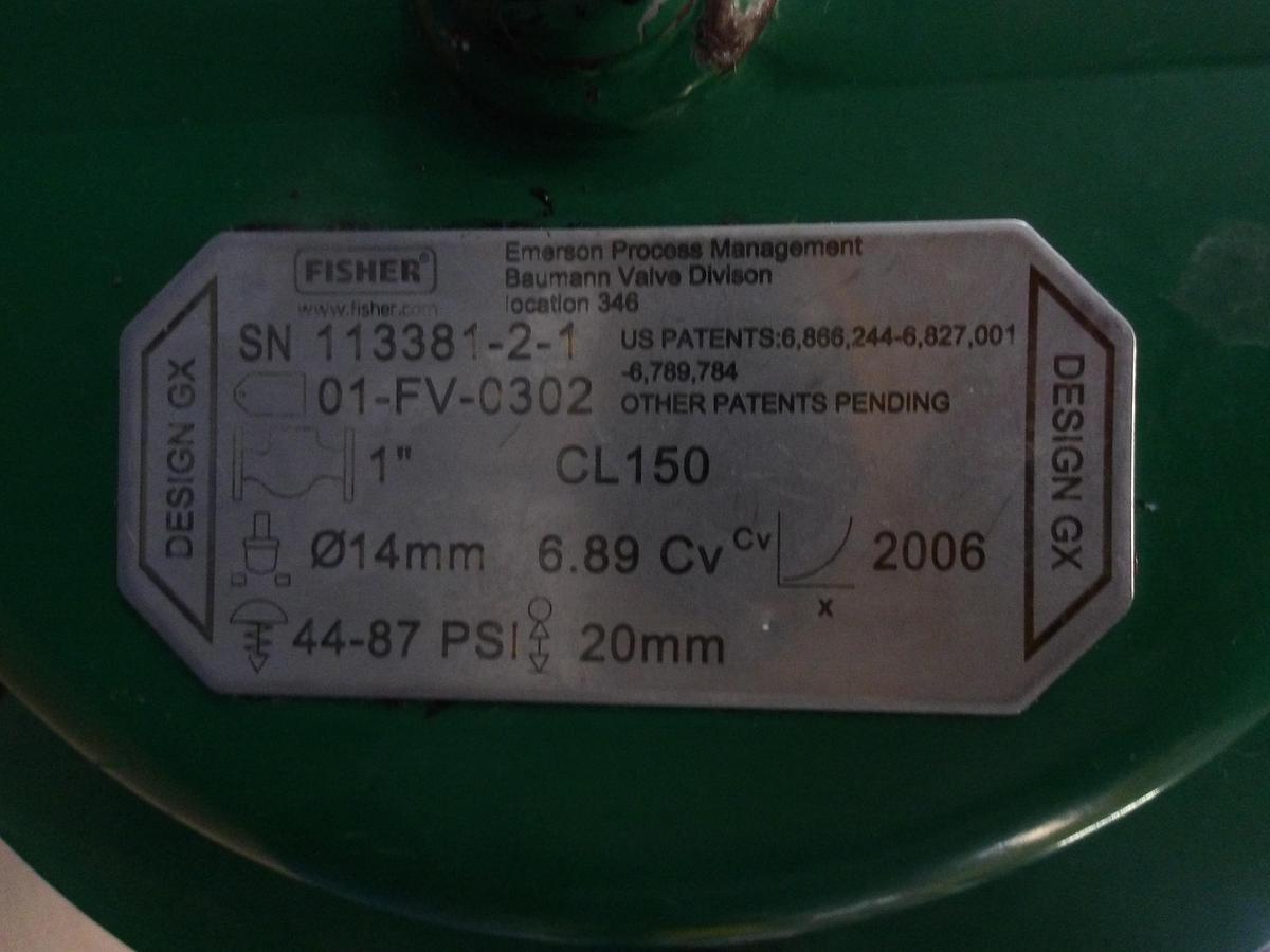 Used FISHER 1" S/S CONTROL VALVE