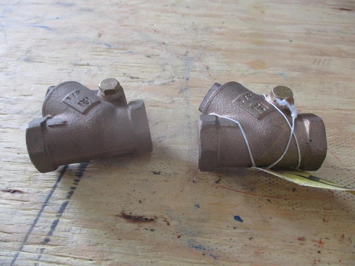 Used MILWAUKEE 1/2" BRONZE CHECK VALVE (LOT OF 2) #117232J NEW