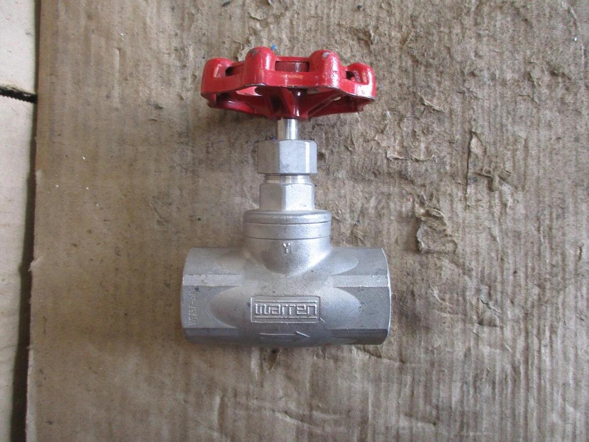 Used WARREN 1" STAINLESS GLOBE VALVE (THREADED) #78240J NEW