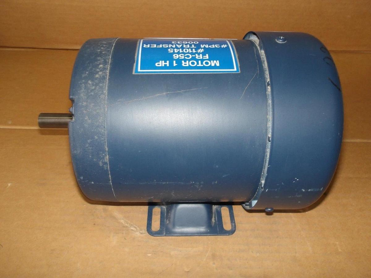 Used LEESON 1 HP MOTOR, FR C56, 3450/2850 RPM, 208/230-460 V, #114850G NEW