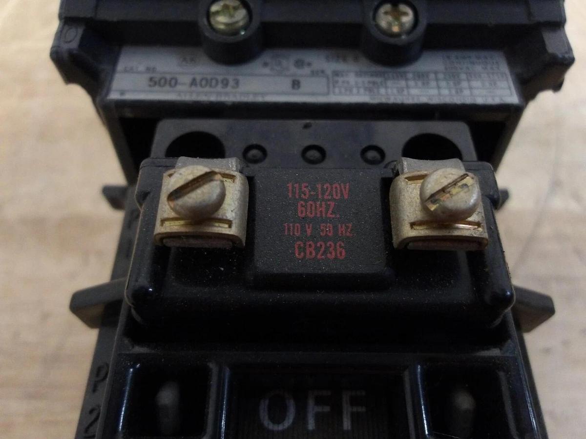 Used ALLEN BRADLEY SIZE 0 CONTACTOR 500-A0D93, #4301032G NEW