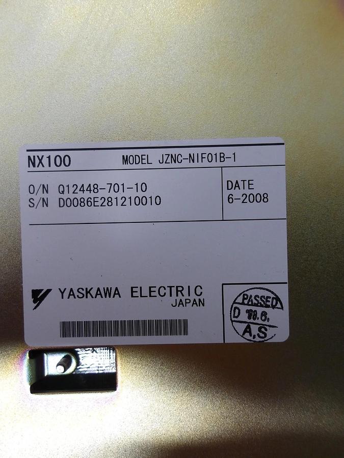 Used YASKAWA NX100 ROBOT CONTROL MODULE JZNC-N1F01B-1, #1219828G USED