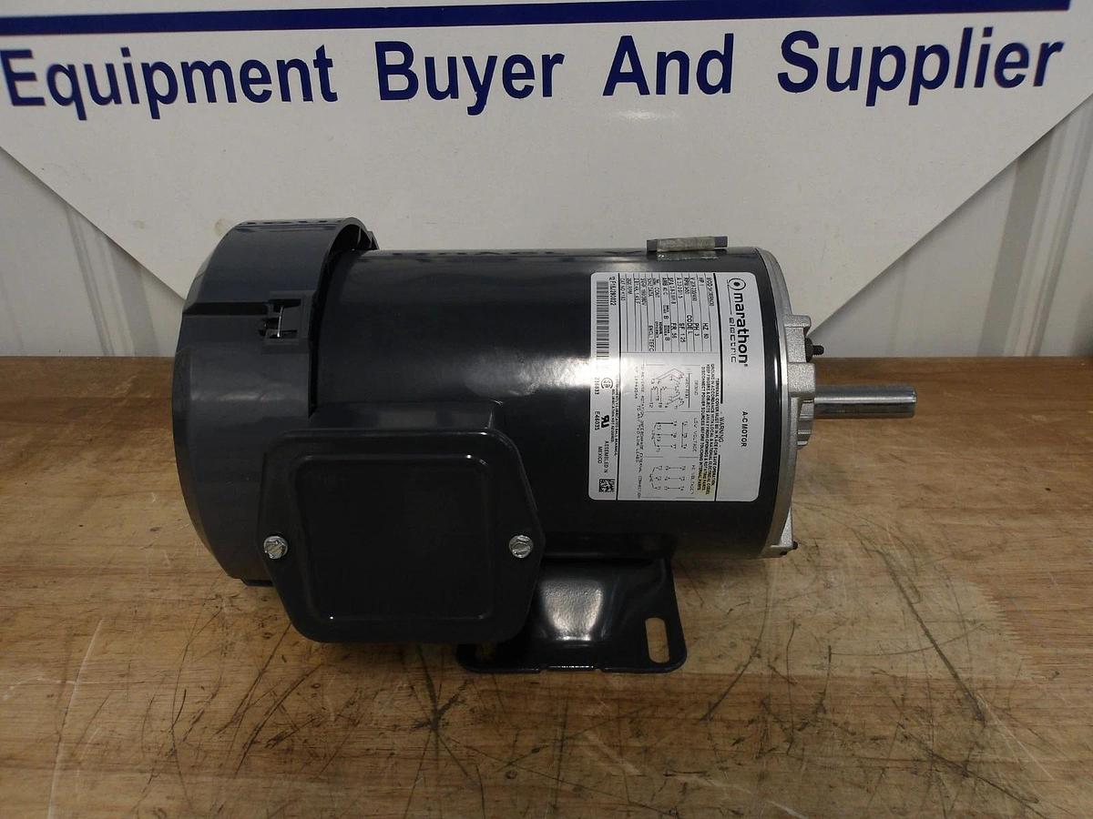 Used MARATHON 1 HP AC MOTOR, FR 56, 3450 RPM, 208-230/460 V, #7151003G USED