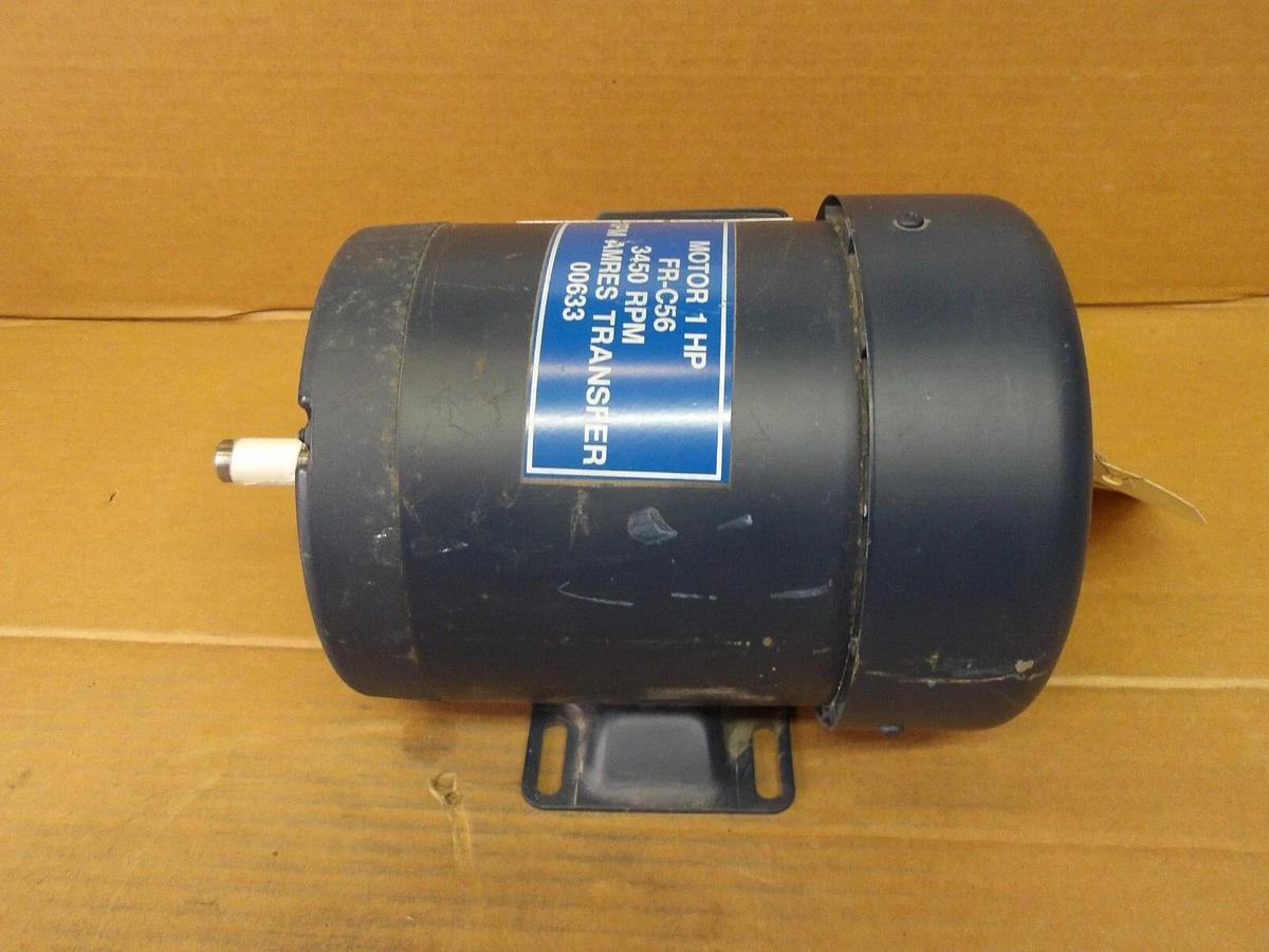 Used LEESON 1 HP MOTOR, FR C56, 3450/2850 RPM, 208/230-460 V, #114840G NEW