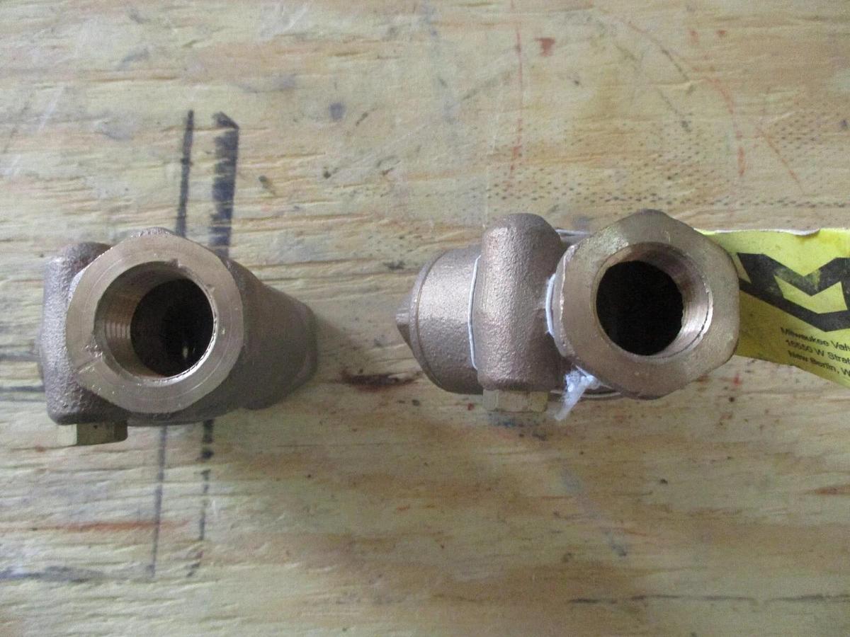 Used MILWAUKEE 1/2" BRONZE CHECK VALVE (LOT OF 2) #117232J NEW