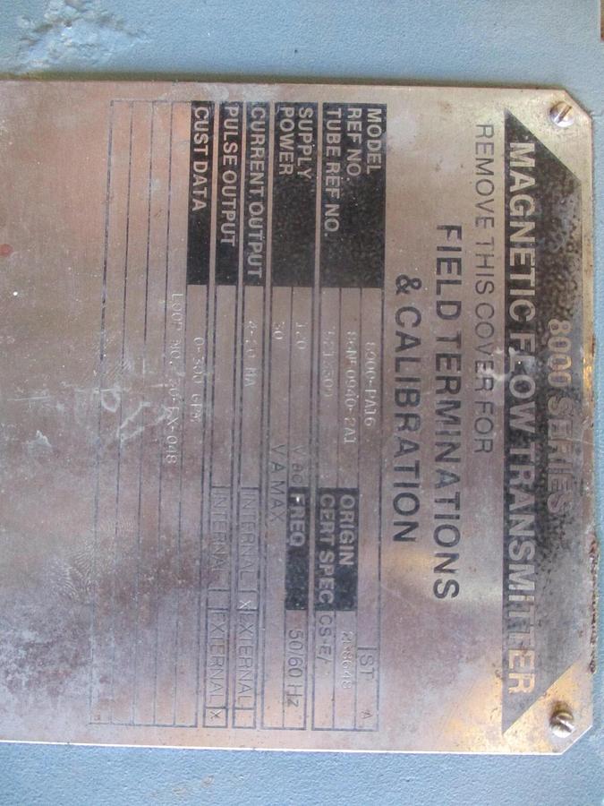 Used FOXBORO 8000 MAGNETIC FLOW TRANSMITTER, #711027J USED