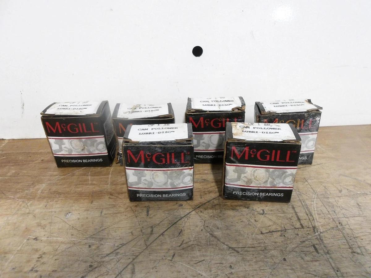 MCGILL CF1SB LUBRI-DISC CAM FOLLOWER BEARING (LOT OF 6) #930935G NIB