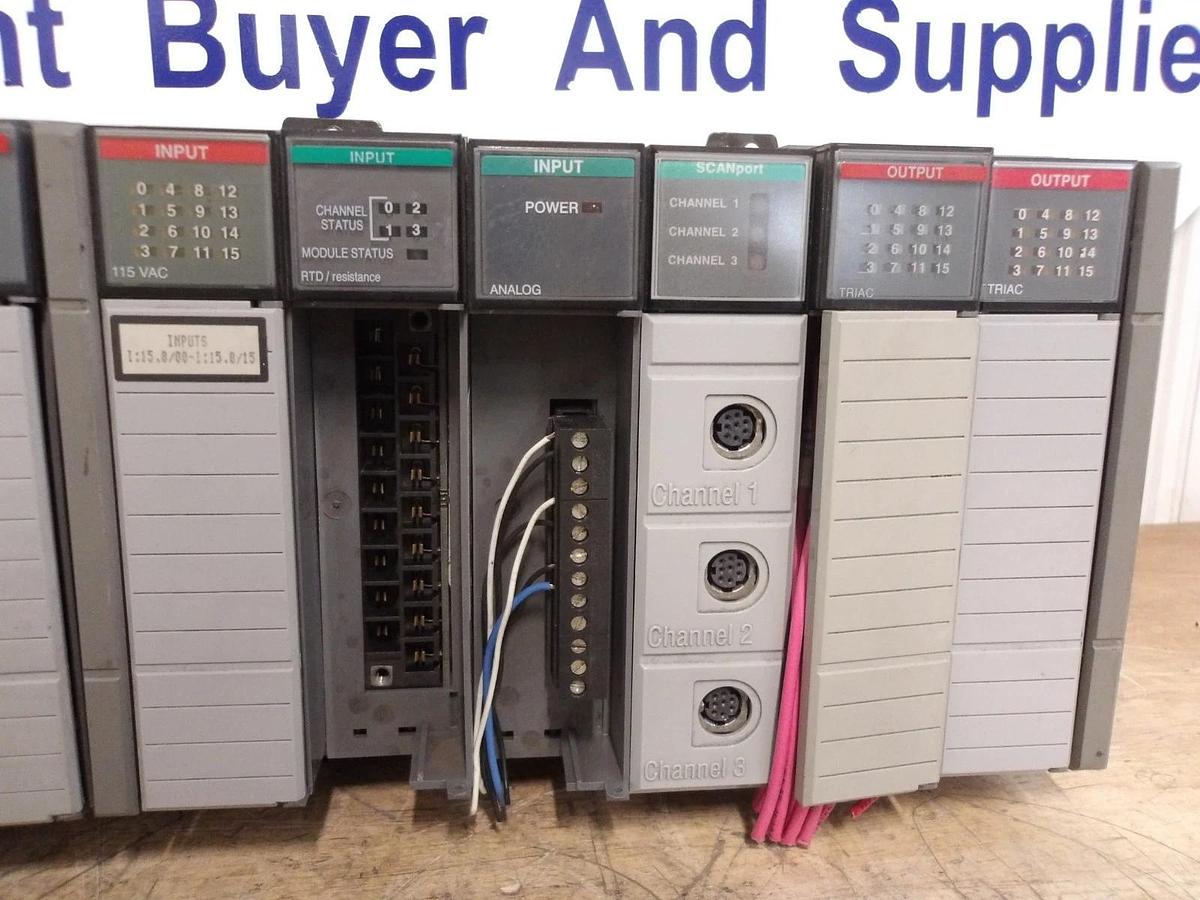Used ALLEN BRADLEY SLC500 10-SLOT RACK & CARDS #918211G USED