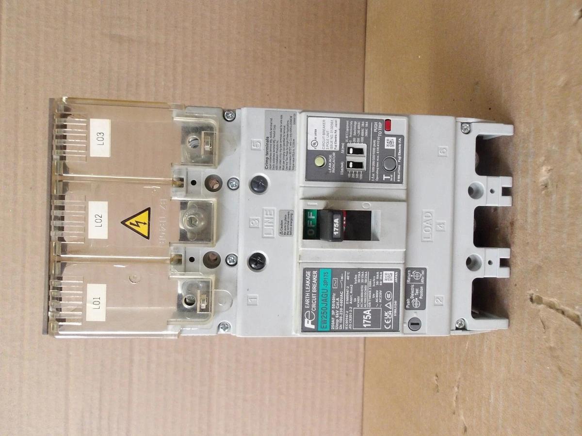 Used FE EARTH EW250JAGU LEAKAGE CIRCUIT BREAKER 175 AMP, #78150G USED