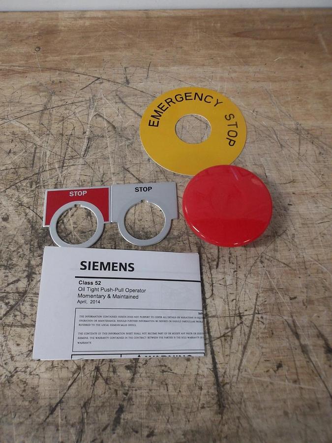 Used SIEMENS 52PP2W2A PUSH PULL STOP SWITCH, #77303G NEW