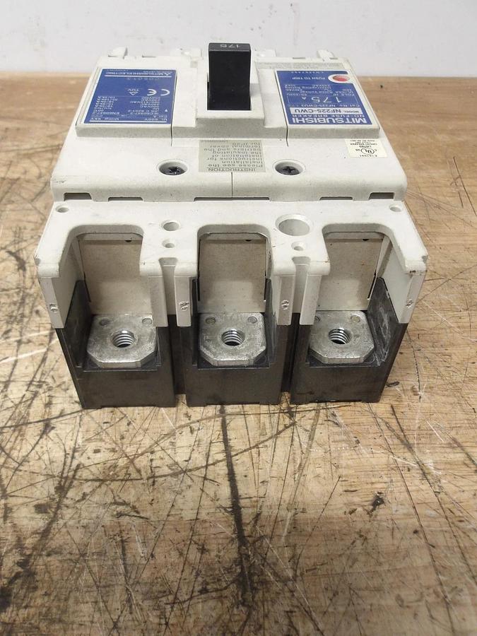 Used MITSUBISHI 175 AMP CIRCUIT BREAKER NF225-CWU, 240 V, #123216G USED