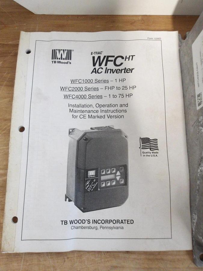 Used TB WOODS WFC4002-OAHT AC INVERTER CONTROLLER 2 HP, 460 V, #3241109G NEW