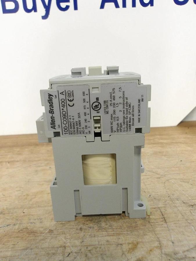 ALLEN BRADLEY 100-C09DJ400 CONTACTOR, SER A, 4 P, #57143G NIB