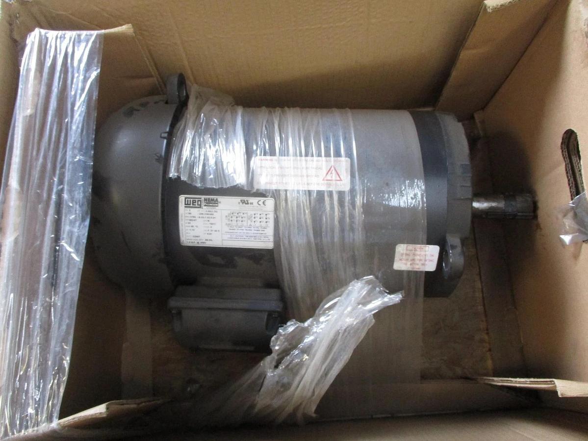 WEG 3 HP MOTOR, FR 182/4T, 208-230/460 V, 1765 RPM, #69842J NIB