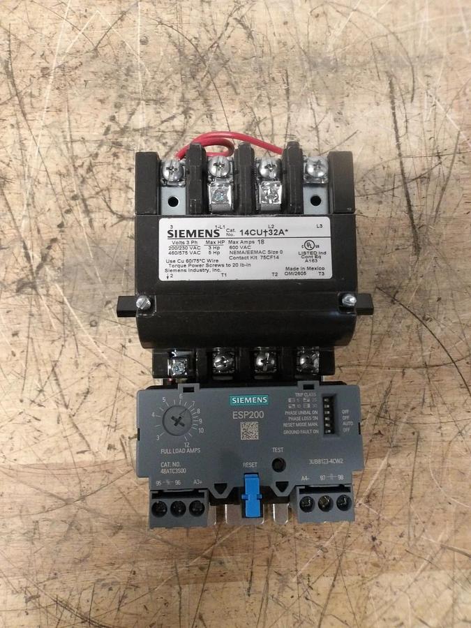 Used SIEMENS SIZE 0 STARTER 14CUC32AH, #721213G USED