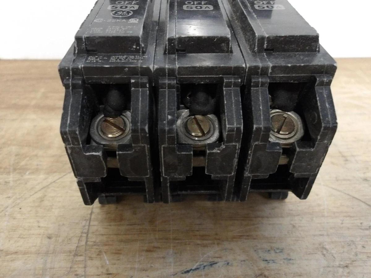 Used GE 50 AMP BREAKER THHQB32050, 240 V, 3 P, #561153G NEW