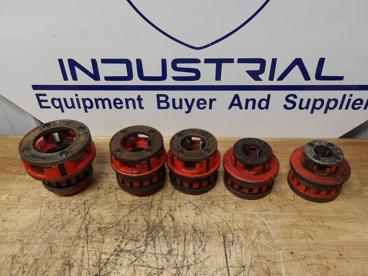 Used RIDGID PIPE DIES 2"-1-1/4"-1"-3/4"-1/2" (ASSORTED LOT OF 5) #310936G USED