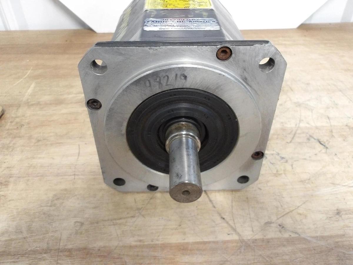 Used FANUC A06B-0128-B576-R AC SERVO MOTOR, 3000 RPM, #514956G REMANUFACTURED