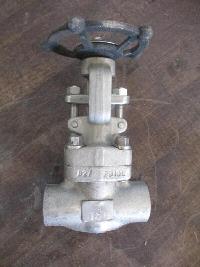 Used DATIAN 1" STAINLESS SOCKET GATE VALVE Z61H-150LB, #114330J NEW