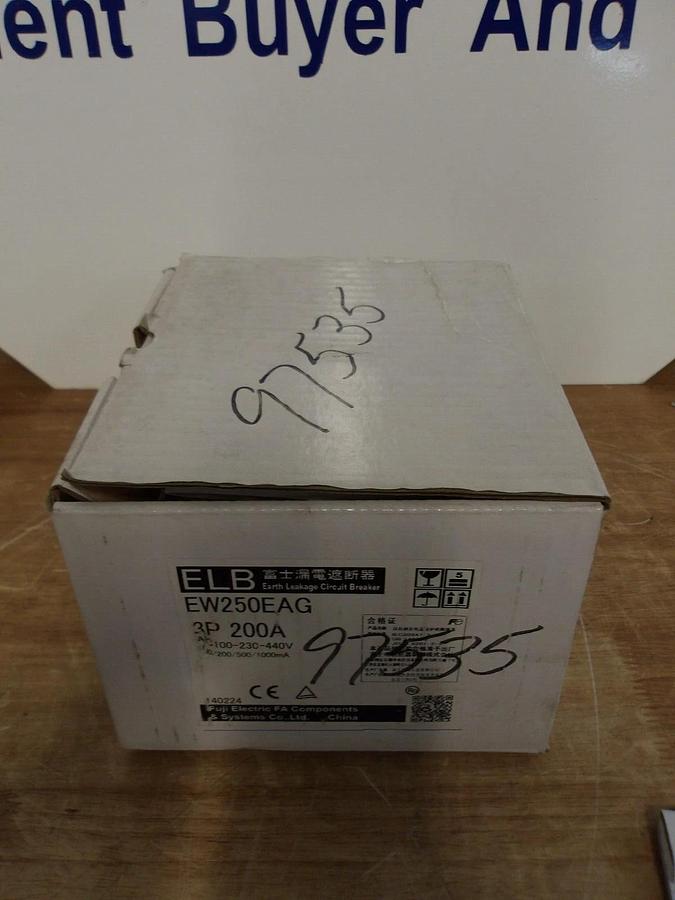 FUJI 200 AMP EARTH LEAKAGE BREAKER 100-230-440 V, #2241155G NIB