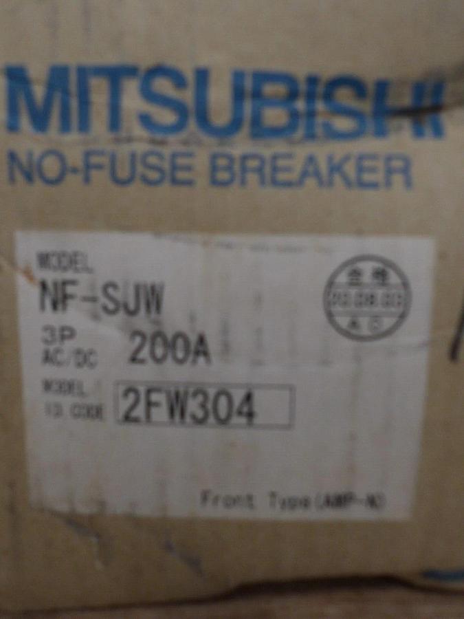 MITSUBISHI 200 AMP NO FUSE BREAKER NF-SJW, #2251105G NIB