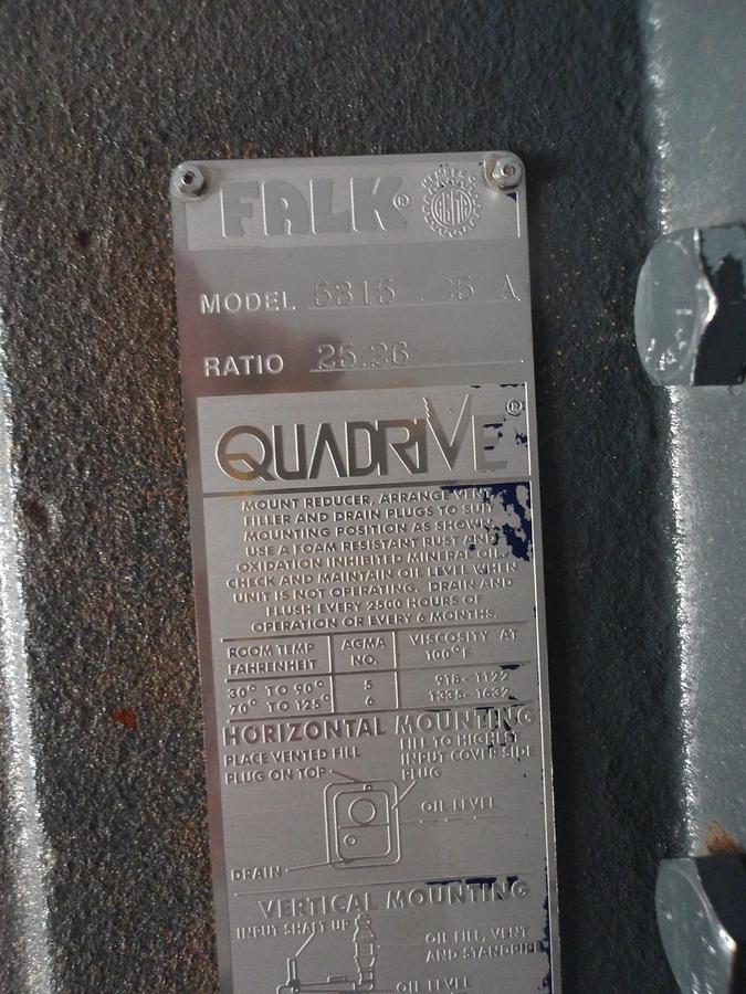 Used FALK QUADRIVE 5315-J25-A SPEED REDUCER, RATIO 25.26, #79230G NEW