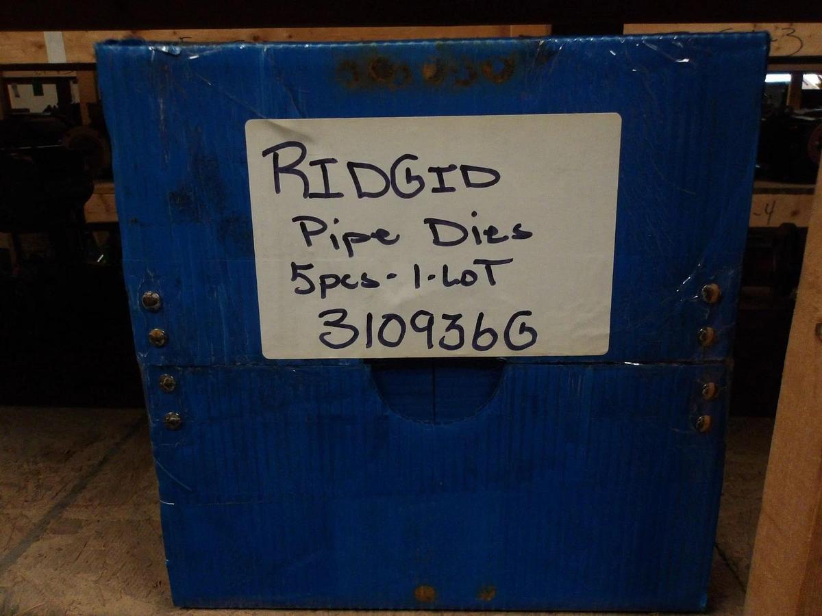 Used RIDGID PIPE DIES 2"-1-1/4"-1"-3/4"-1/2" (ASSORTED LOT OF 5) #310936G USED