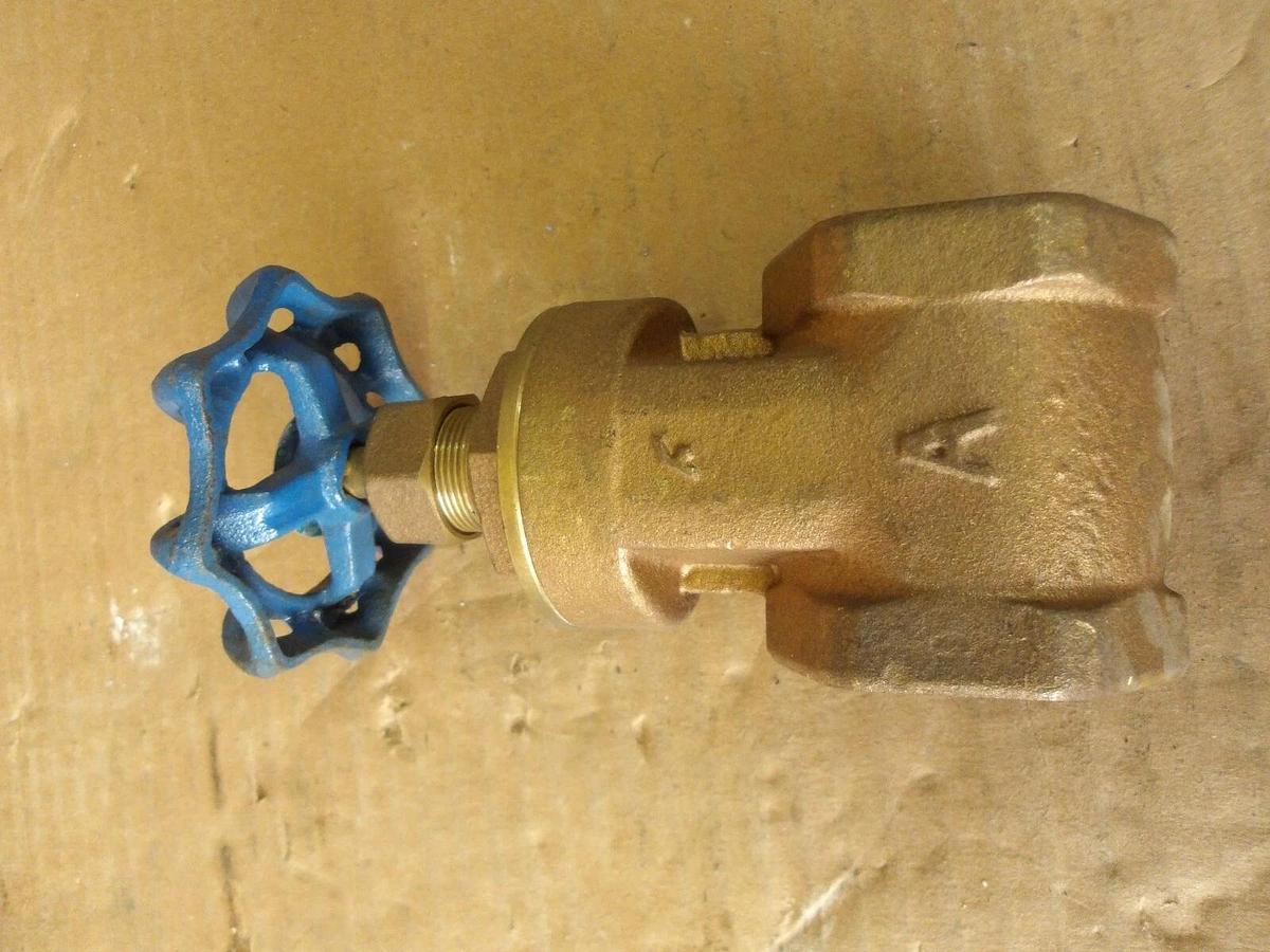 Used AMERICAN VALVE 1-1/2" BRASS GATE VALVES (LOT OF 2), #79245G NEW