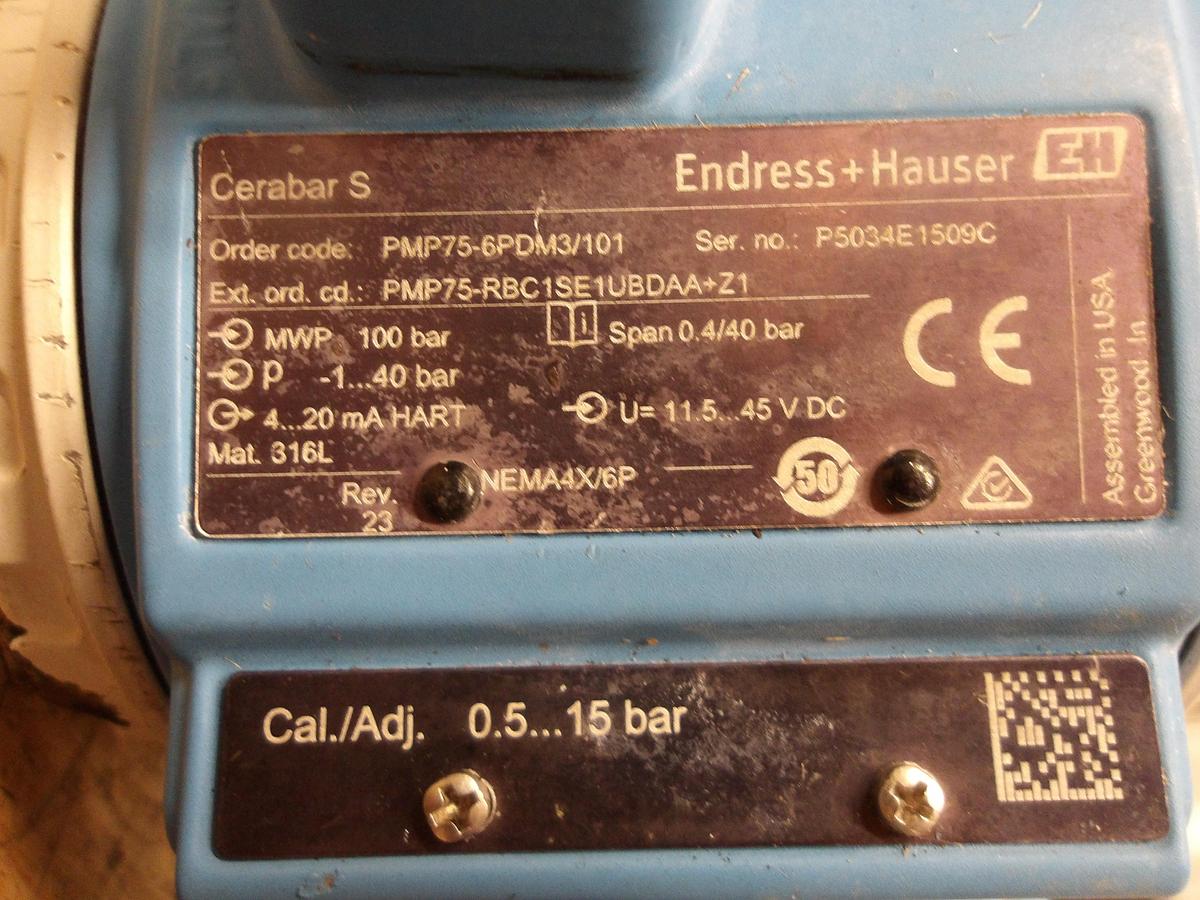 Used ENDRESS HAUSER PMP75-6DPDM3/101 CERABARS PRESSURE TRANSMITTER
