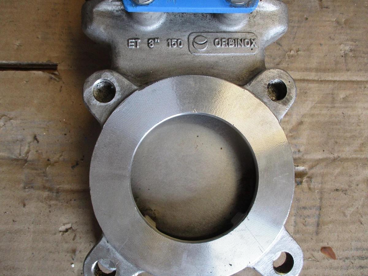 Used ORBINOX 3" STAINLESS KNIFE GATE VALVE, #731020J NEW