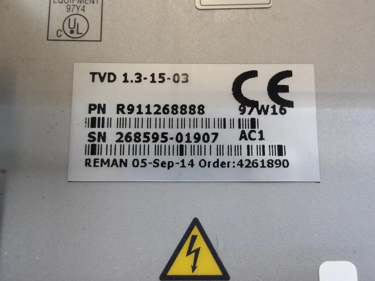 Used INDRAMAT R911268888 SERVO POWER SUPPLY, #2101116G REMANUFACTURED