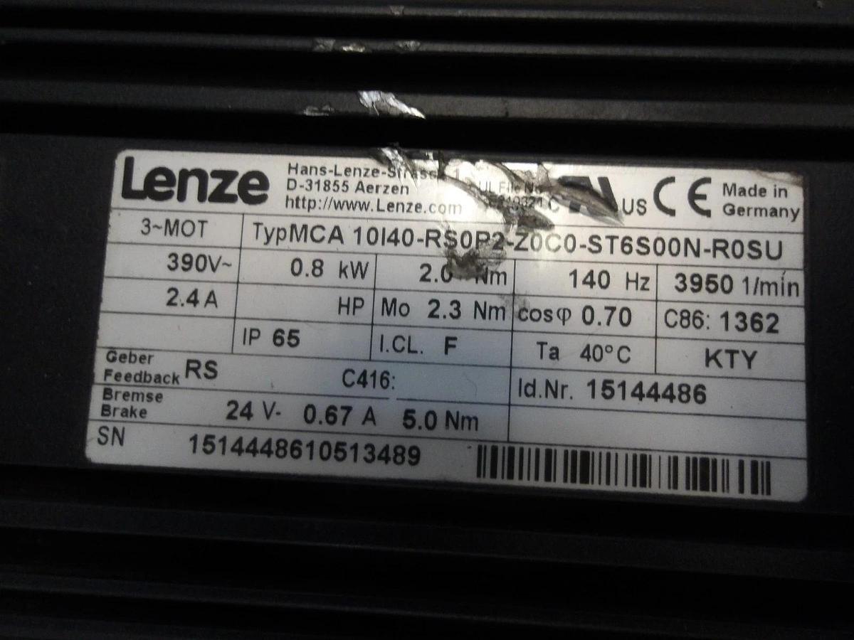 Used LENZE GKS06-3A GEARMOTOR, RATIO 42.4:1, HP 2.3, #213835G NEW