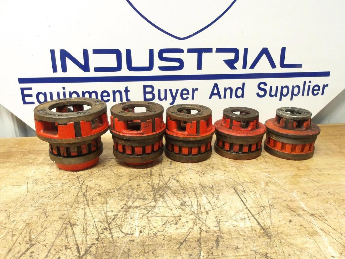 Used RIDGID PIPE DIES 2"-1-1/4"-1"-3/4"-1/2" (ASSORTED LOT OF 5) #310936G USED